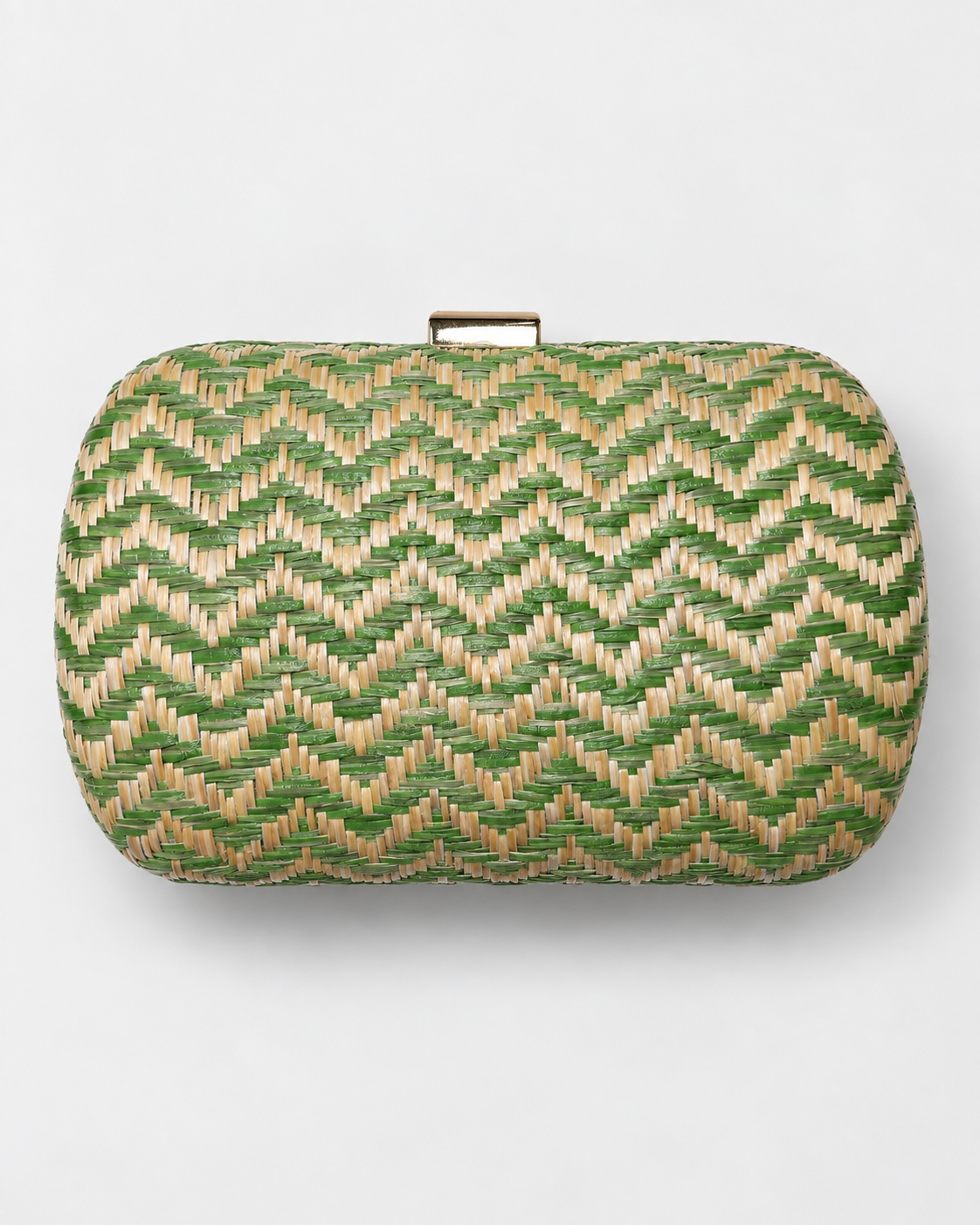 CARTERA TIPO CLUTCH VERDE Y BEIGE CON CADENA | URBAN EXPRESSIONS