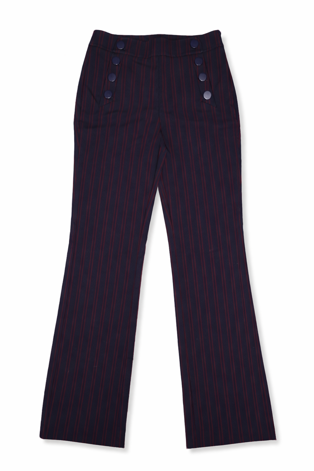 PANTALÓN DE RAYAS AZUL MARINO CON BOTONES | LOFT | TALLA 4