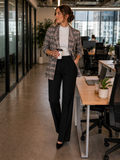 BLAZER DE CUADROS ROSA Y NEGRO DE MANGAS 3/4 | STRADIVARIUS | TALLA S