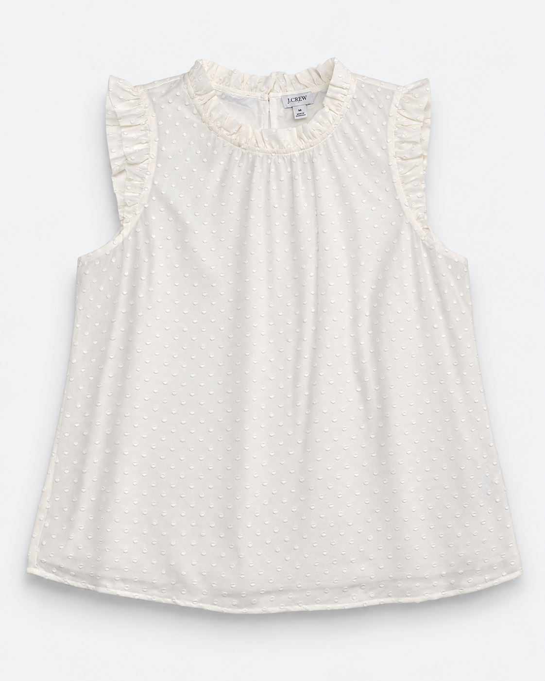 BLUSA CREMA SIN MANGAS CON TEXTURA DE PUNTITOS PARA MUJER | J.CREW | TALLA M