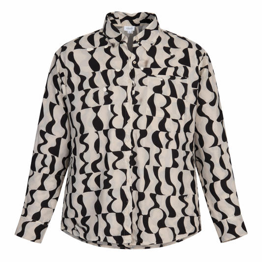 BLUSA MANGA LARGA CON ESTAMPADO ABSTRACTO | LE LIS COLLECTION | TALLA XS (OVERSIZE)