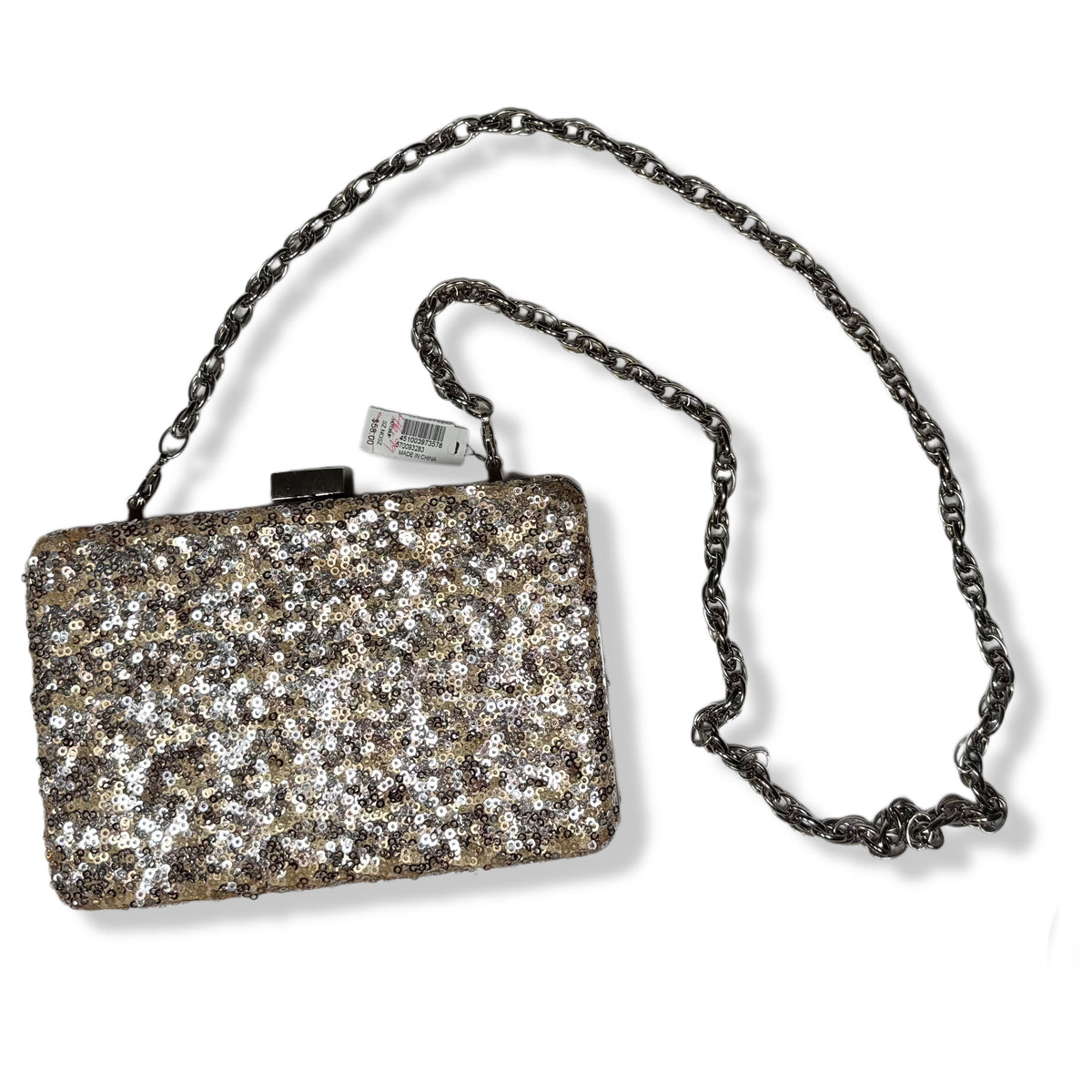 Clutch dorado de lentejuelas para mujer, marca White House Black Market, foto 3