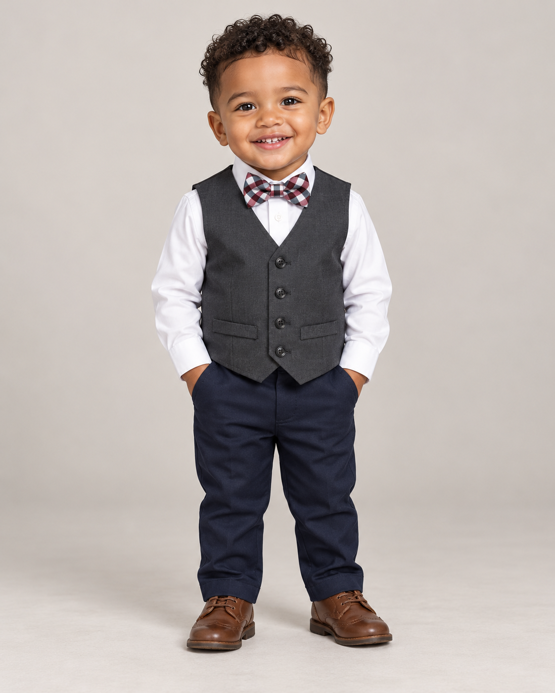 Chaleco gris de vestir para niño, marca Kenneth Cole Reaction, talla 2T