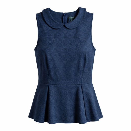 BLUSA PEPLUM AZUL MARINO | J.CREW | TALLA 2