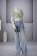 CROP TOP CON MANGAS ABULLONADAS | JAPNA | TALLA S