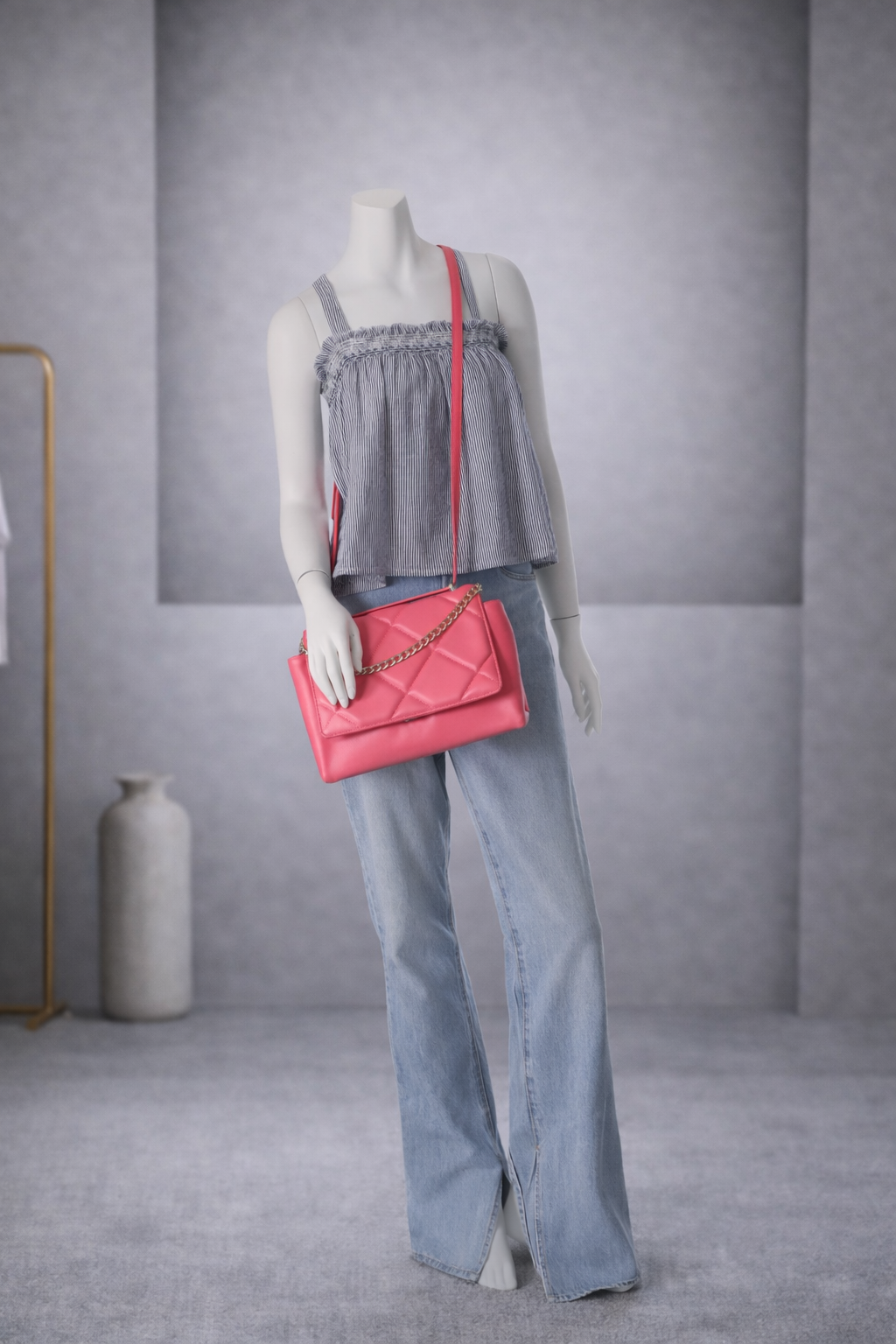 BLUSA DE TIRANTES CON ELÁSTICO Y RAYAS | URBAN OUTFITTERS | TALLA M