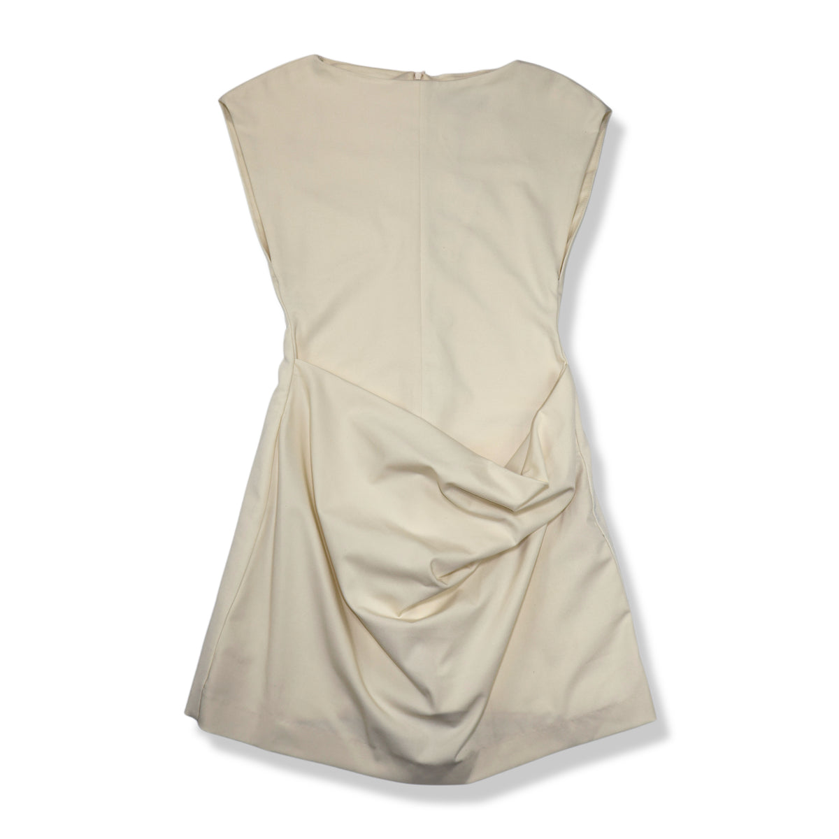 Vestido crema con drapeado Zara, talla S, foto 4