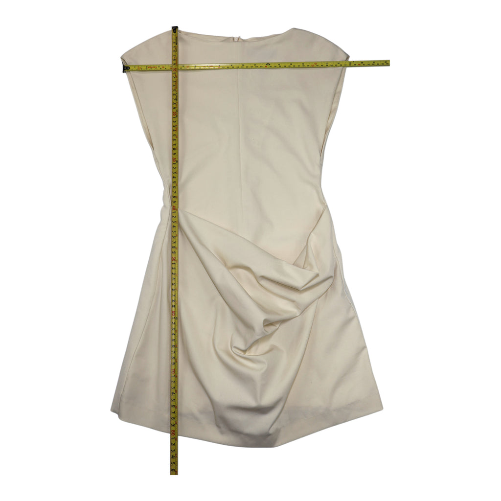 Vestido crema con drapeado Zara, talla S, foto 6