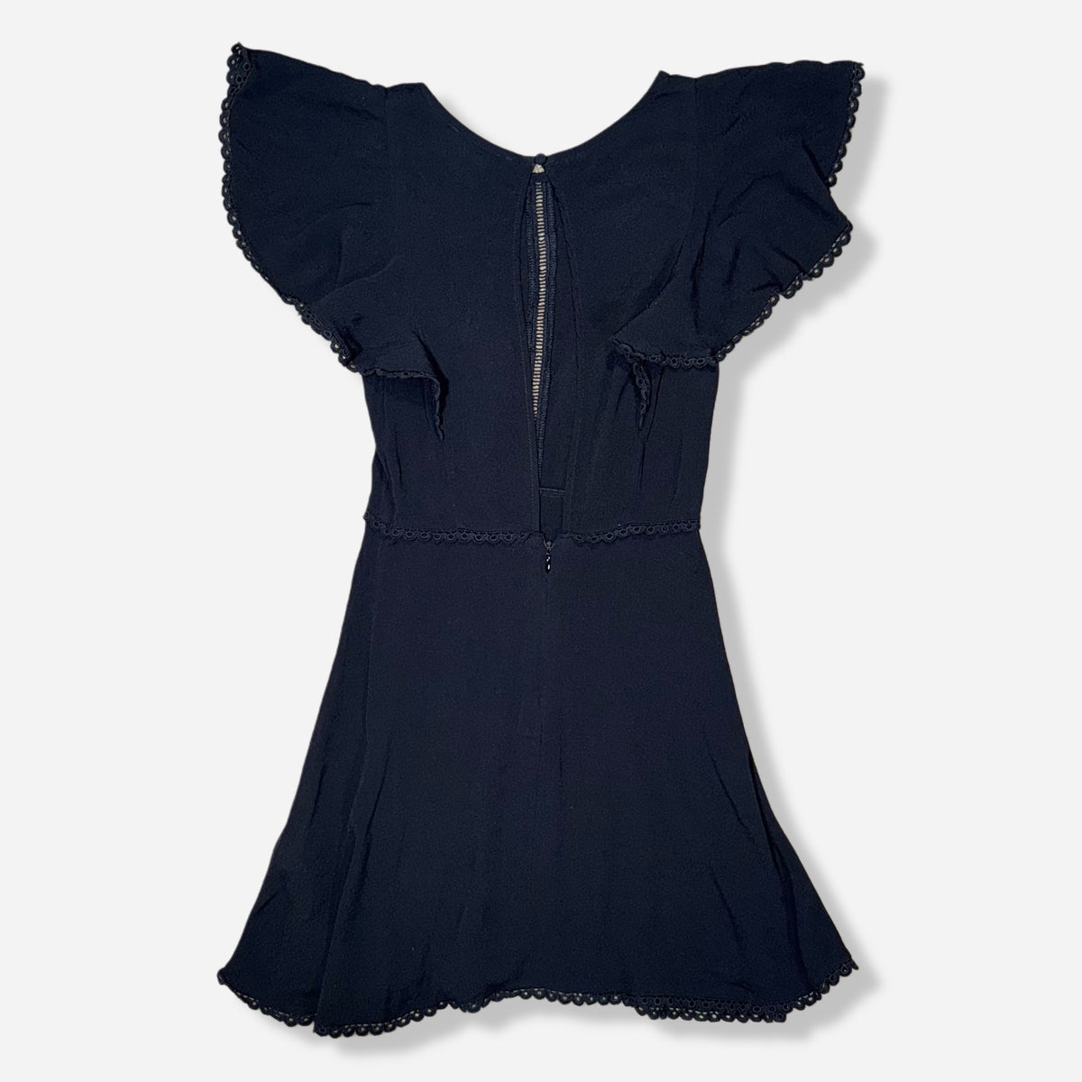 Vestido negro con vuelos Forever 21, talla S, foto 3
