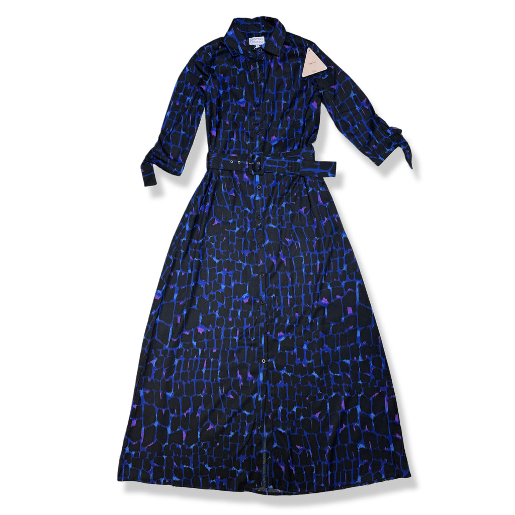 Vestido maxi camisero estampado con cinturón para mujer, marca Dancing Leopard, talla S, foto 2