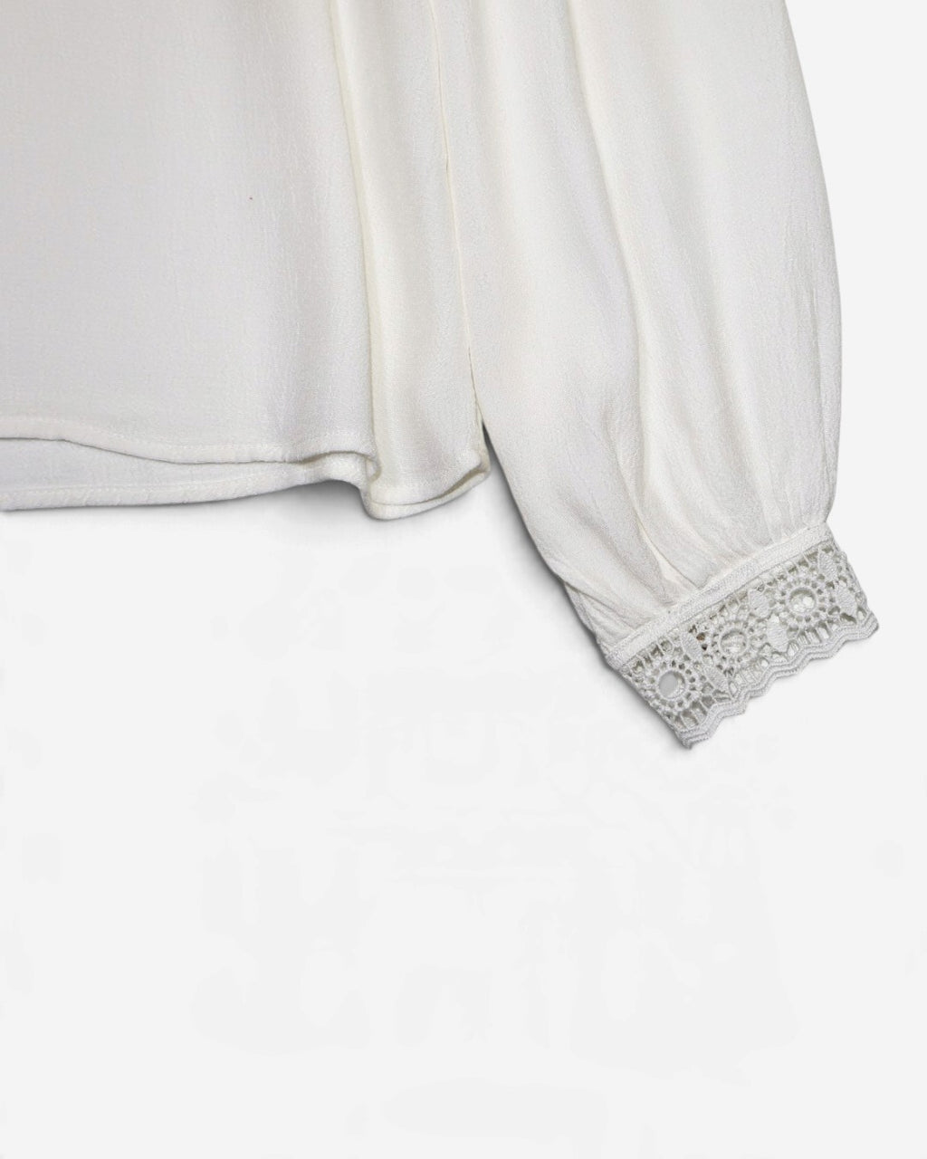 Blusa blanca de encaje con cuello alto para mujer Reserved talla S, foto 4