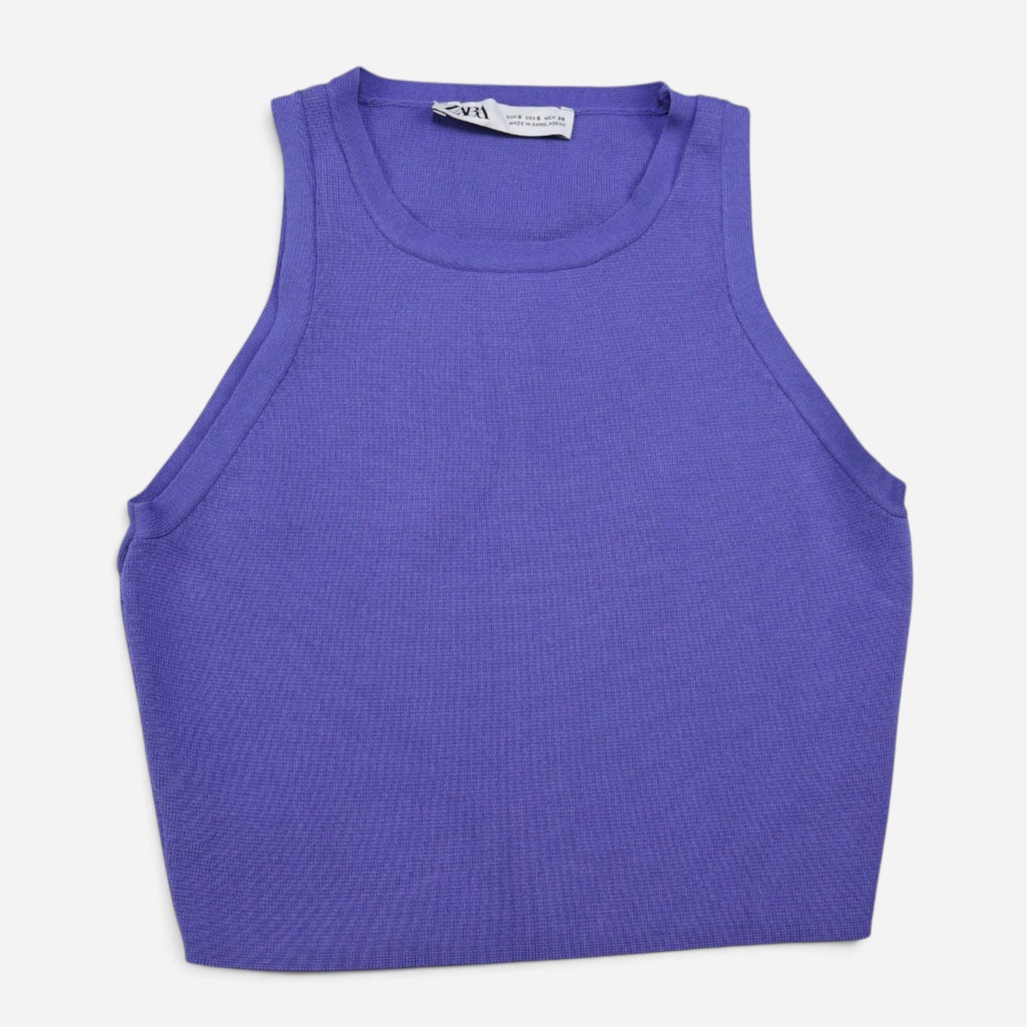 TOP CORTO DE PUNTO SIN MANGAS | ZARA | TALLA S