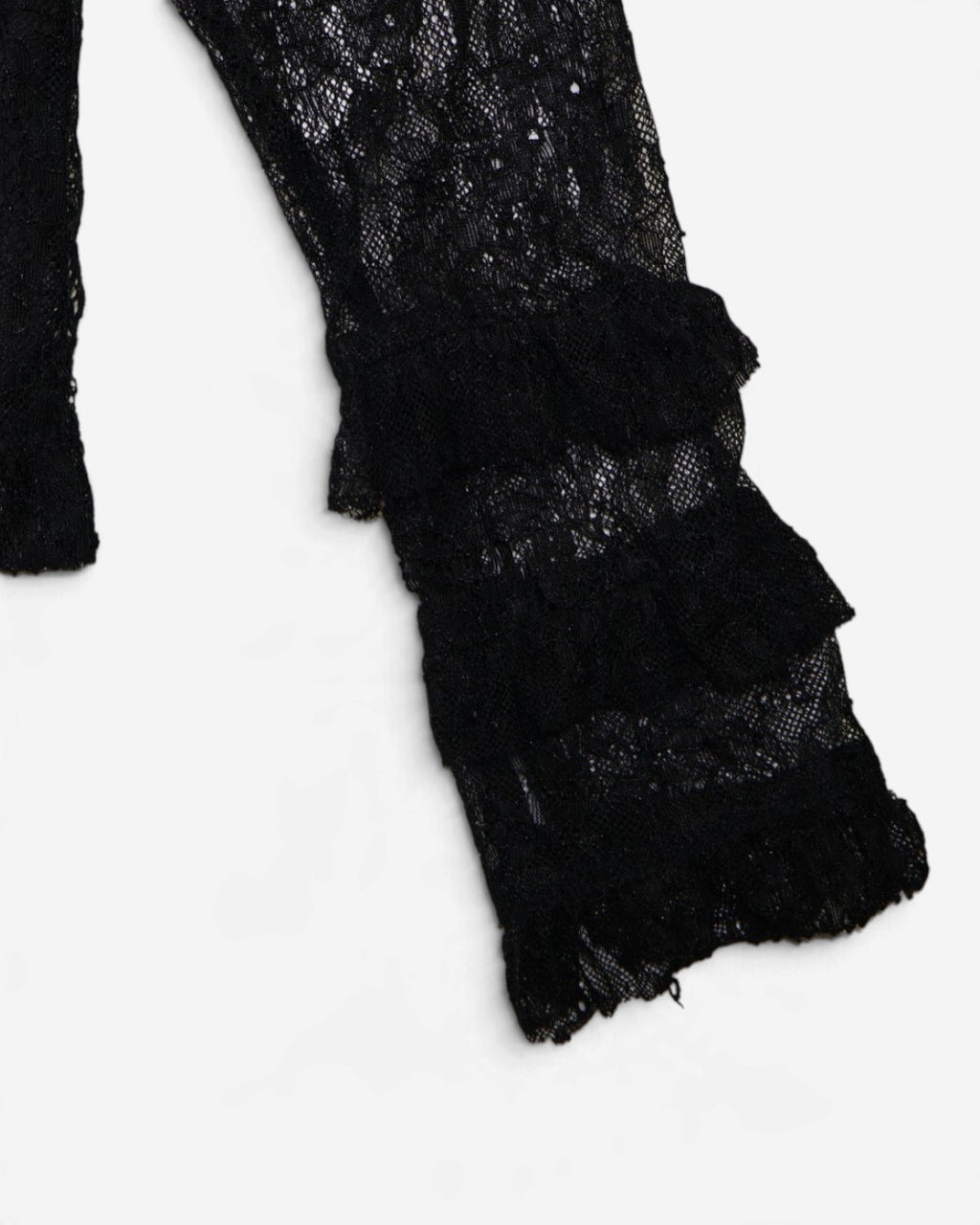 Blusa negra de encaje con volantes para mujer Forever 21 talla S, foto 4