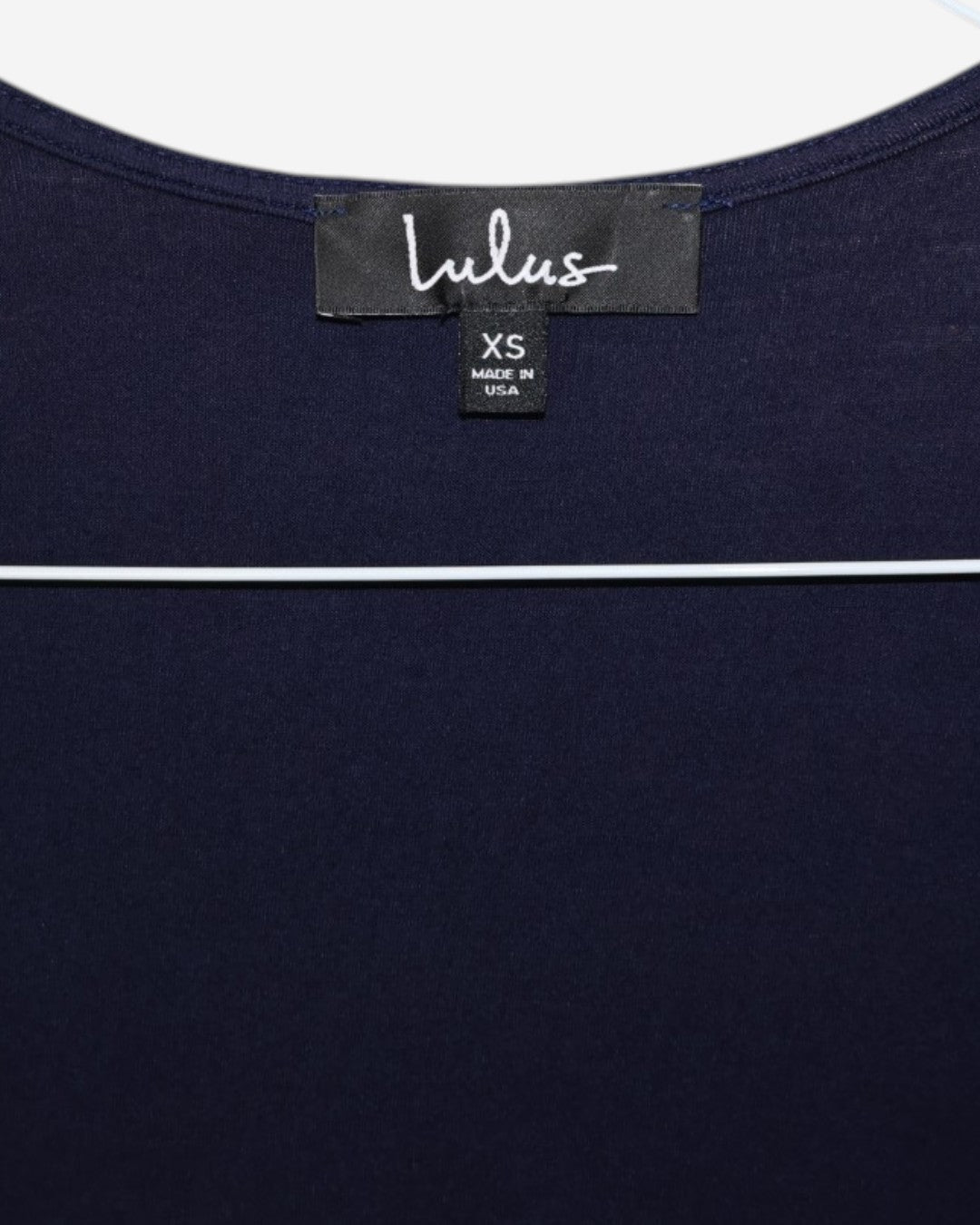 Vestido cruzado azul marino Lulus, talla XS, foto 10