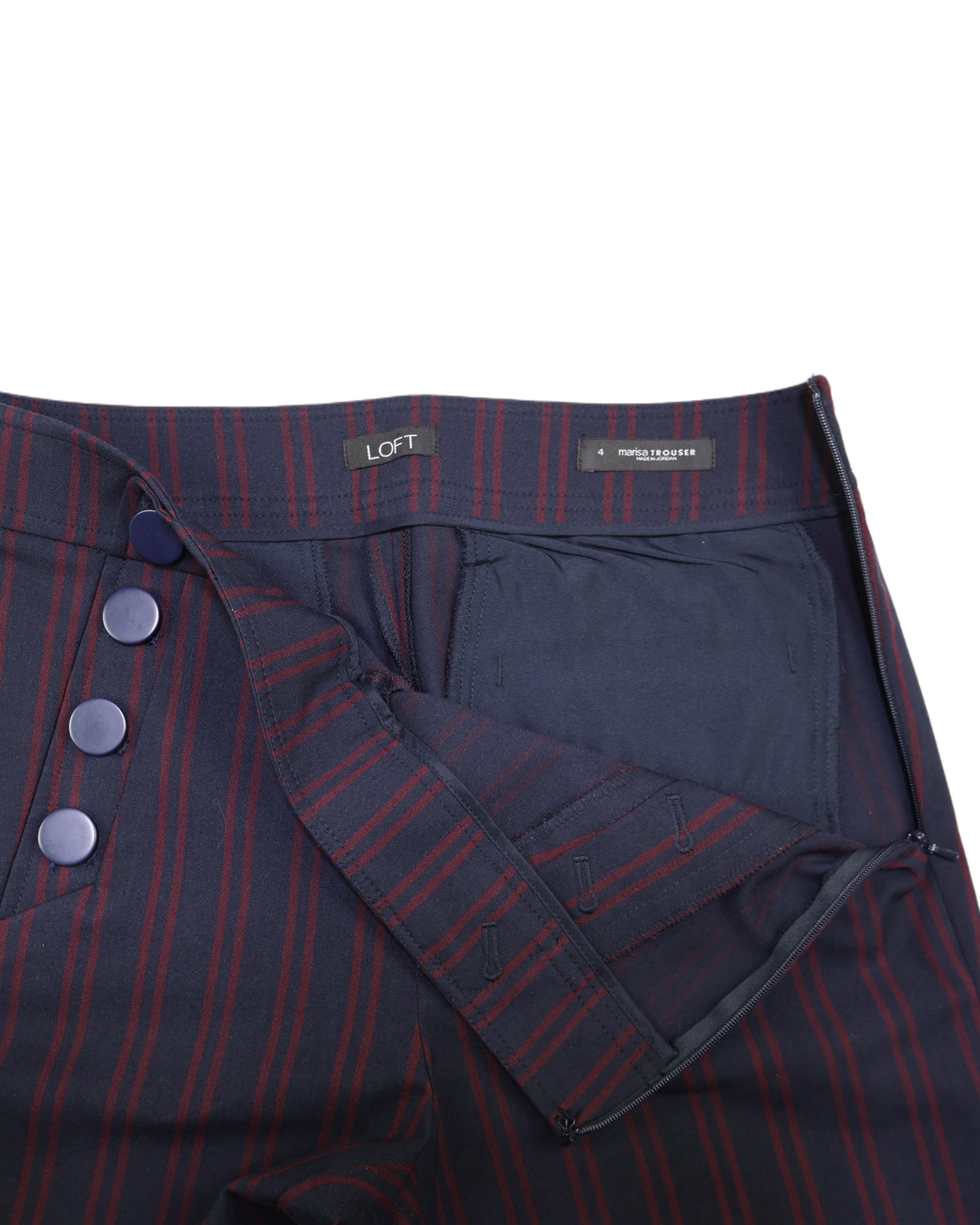 Pantalón de rayas azul marino LOFT, talla 4, foto 7