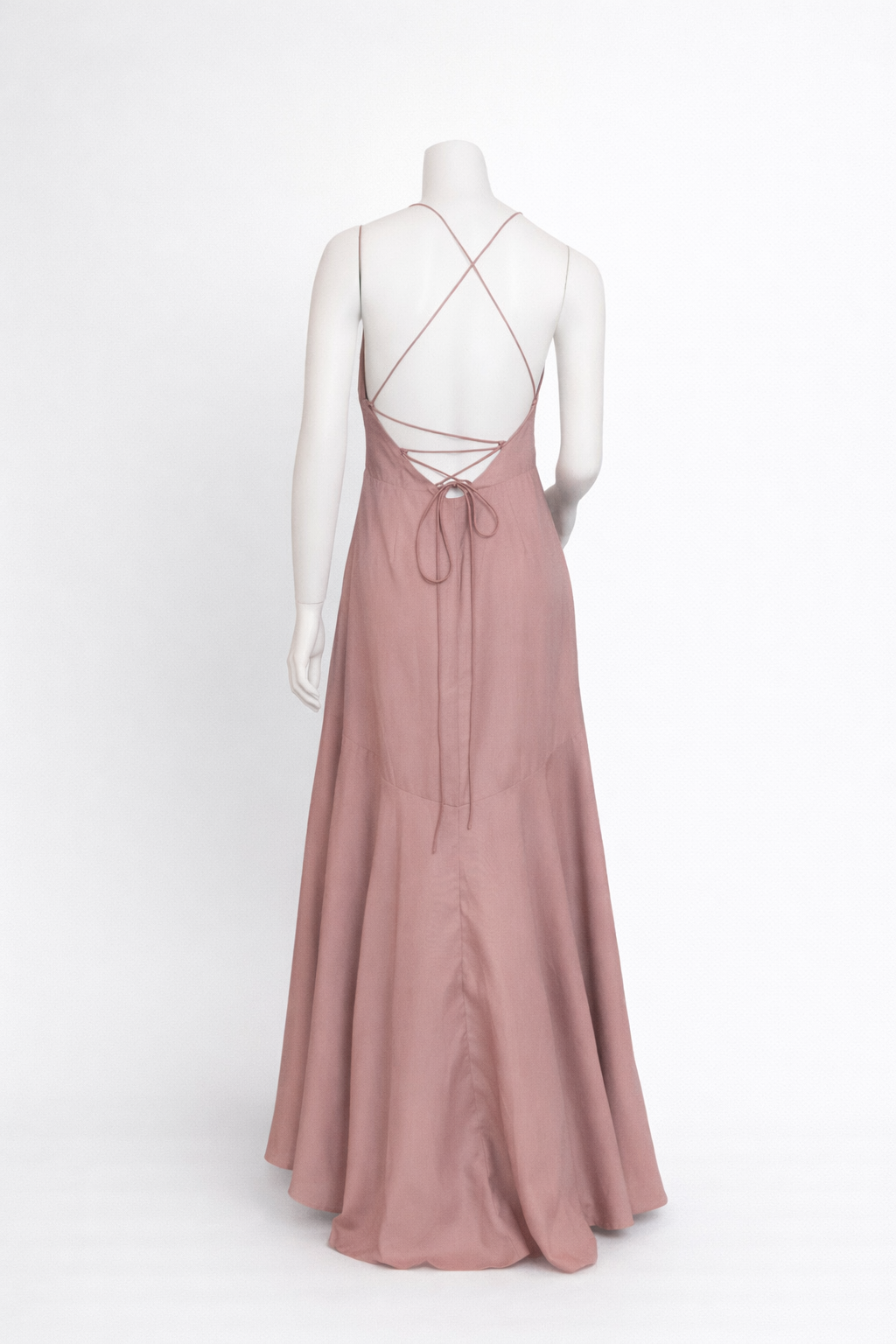 NUEVO CON ETIQUETA | VESTIDO MAXI ROSADO CON VOLANTES Y ESPALDA CRUZADA | LULUS | TALLA S