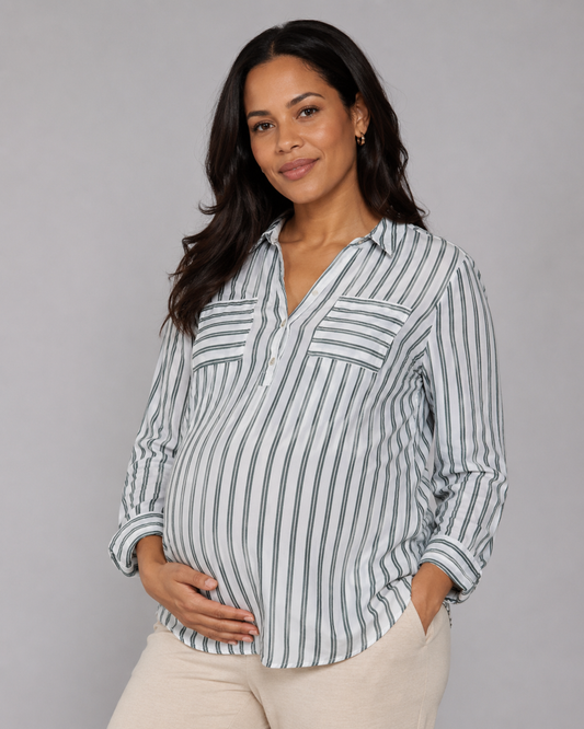 BLUSA DE RAYAS MANGA LARGA (MATERNIDAD) | ISABEL MATERNITY | TALLA L