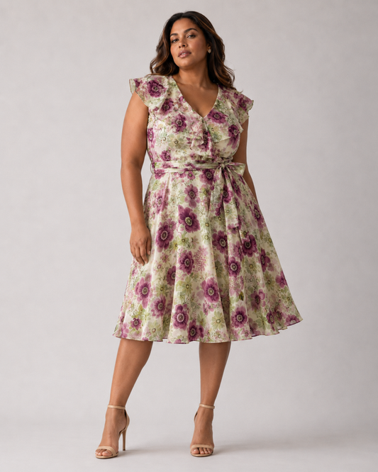 VESTIDO CON ESTAMPADO FLORAL | KSL | TALLA 20W