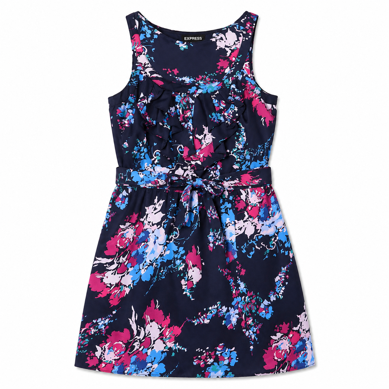 VESTIDO CORTO CON ESTAMPADA FLORAL | EXPRESS | TALLA XS