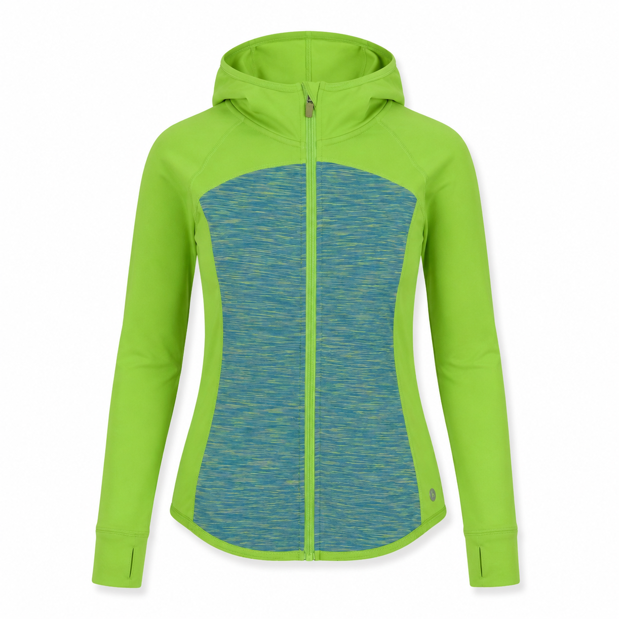 CHAQUETA DEPORTIVA VERDE NEÓN CON CAPUCHA | 90 DEGREE BY REFLEX | TALLA M