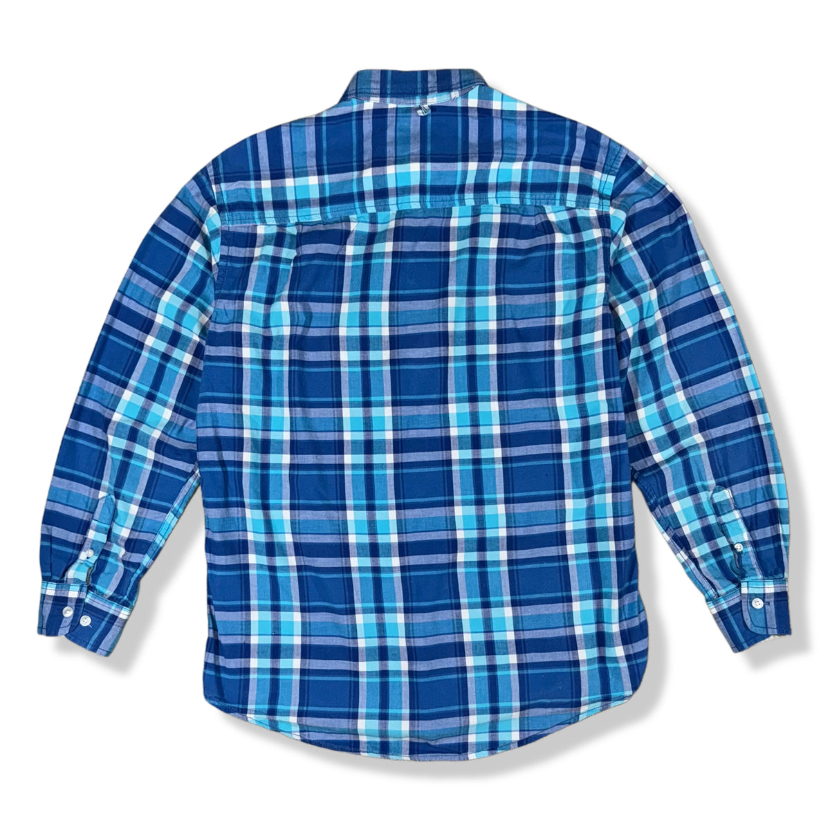 Camisa de cuadros azules de mangas largas para hombre Club Room talla S, foto 2