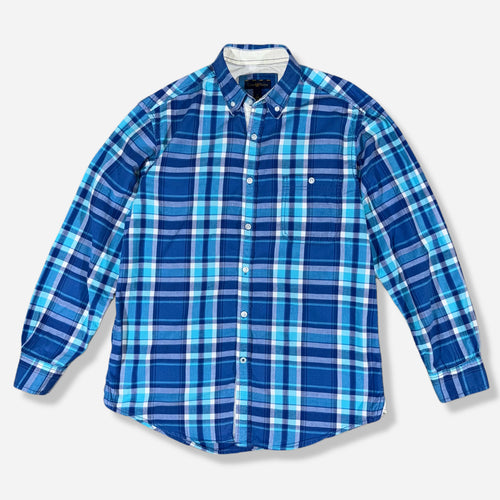 Camisa de cuadros azules de mangas largas para hombre Club Room talla S, ropa de segunda mano en República Dominicana