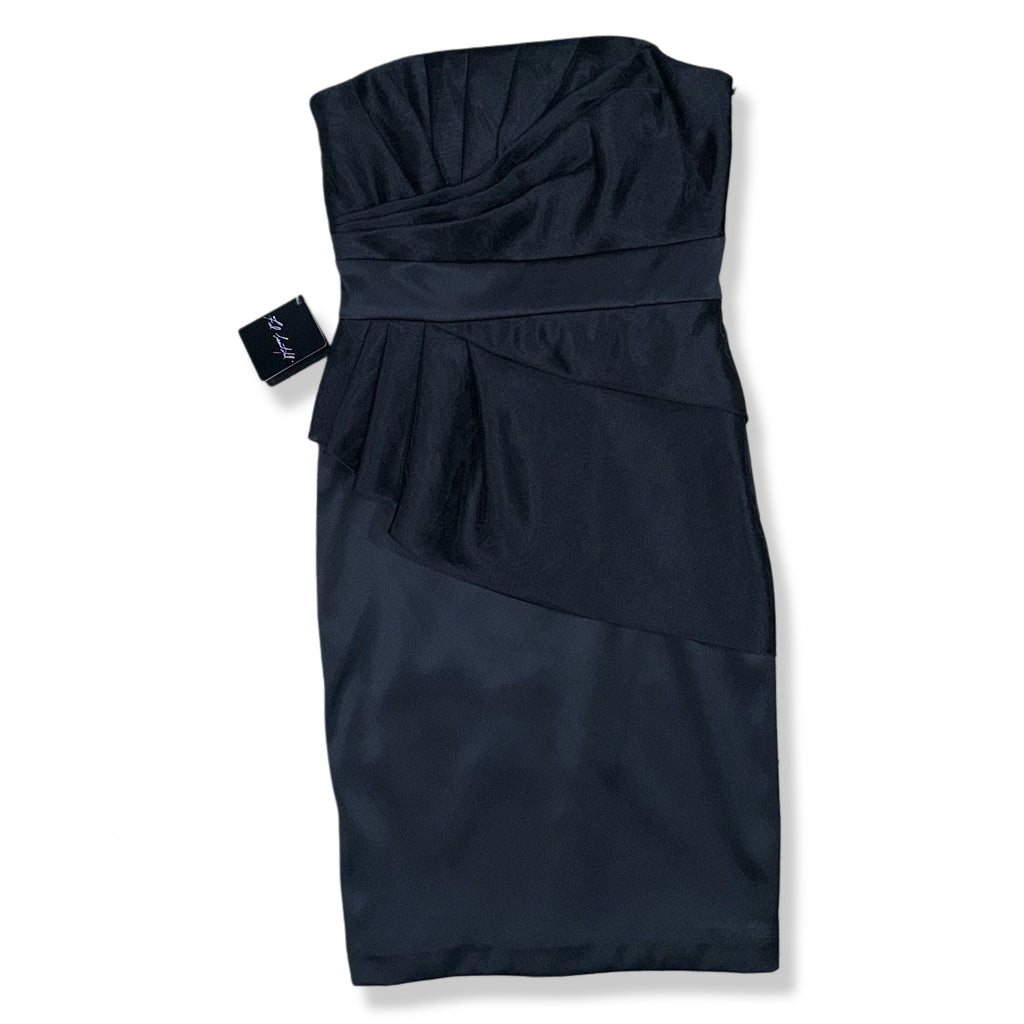 Vestido negro strapless drapeado para mujer, marca White House Black Market, talla 0, foto 7