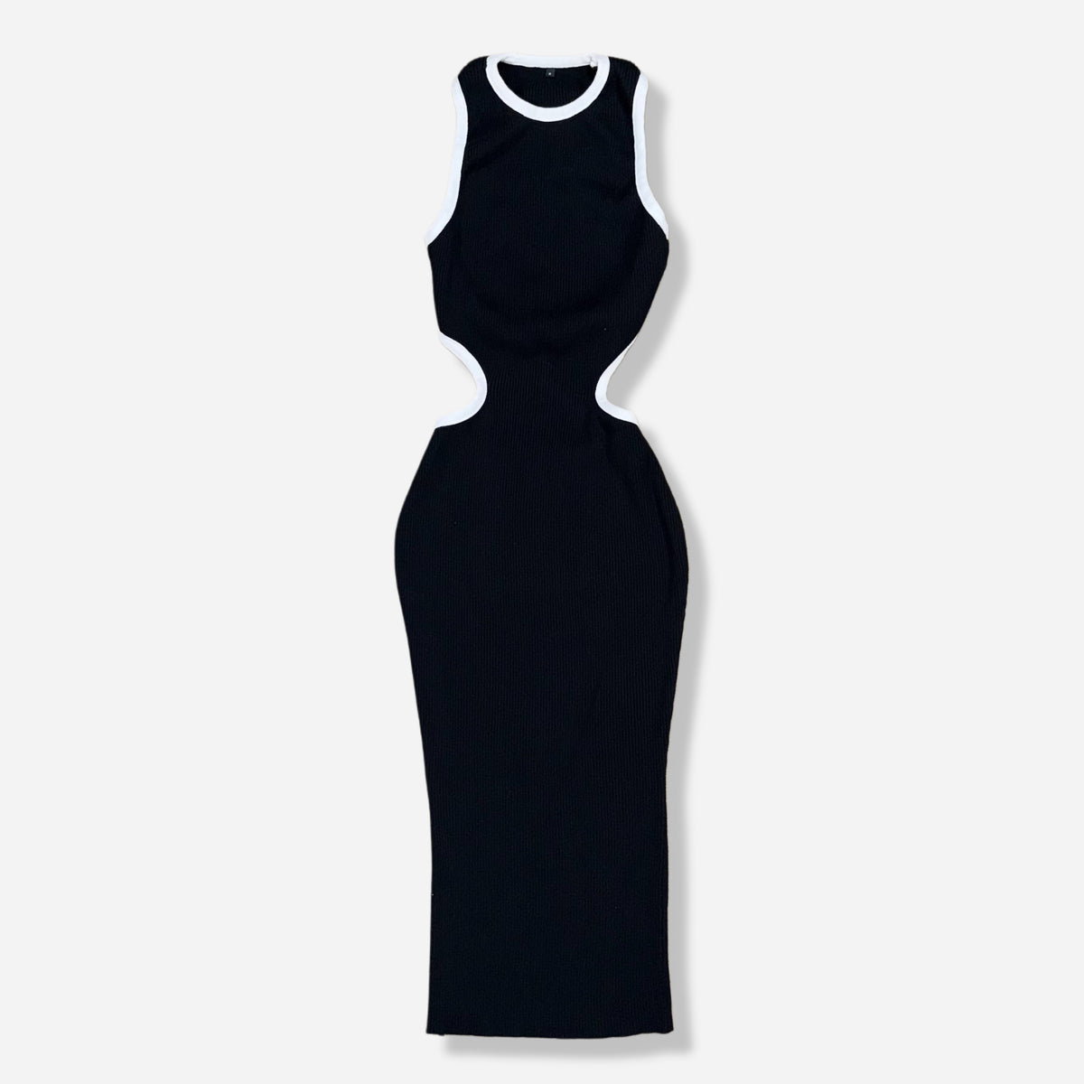Vestido maxi negro ajustado con espalda descubierta para mujer, talla S, foto 3