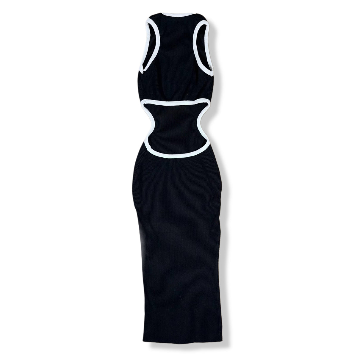 Vestido maxi negro ajustado con espalda descubierta para mujer, talla S, foto 4