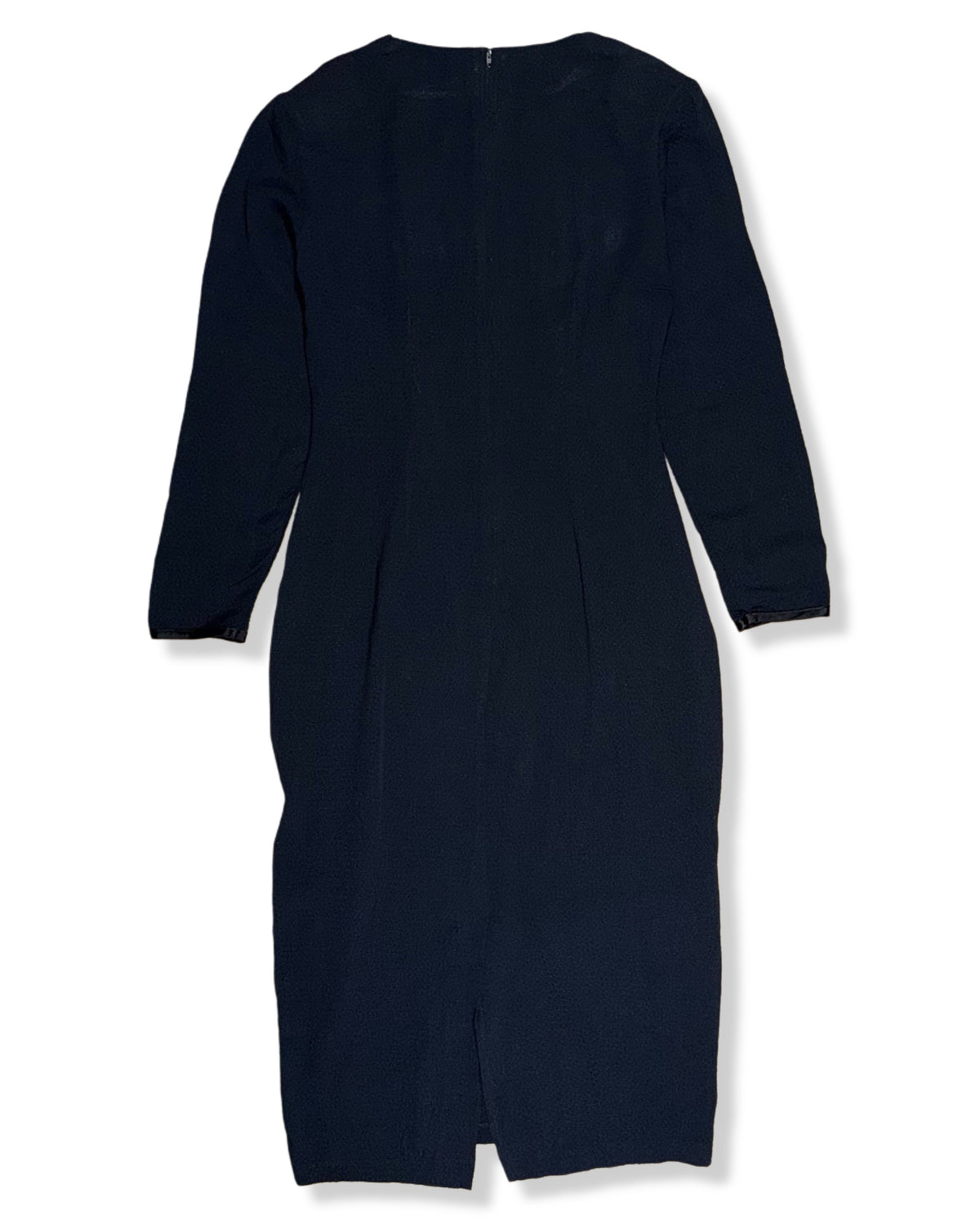 Vestido azul marino de mangas largas con botones para mujer, talla 6, foto 2