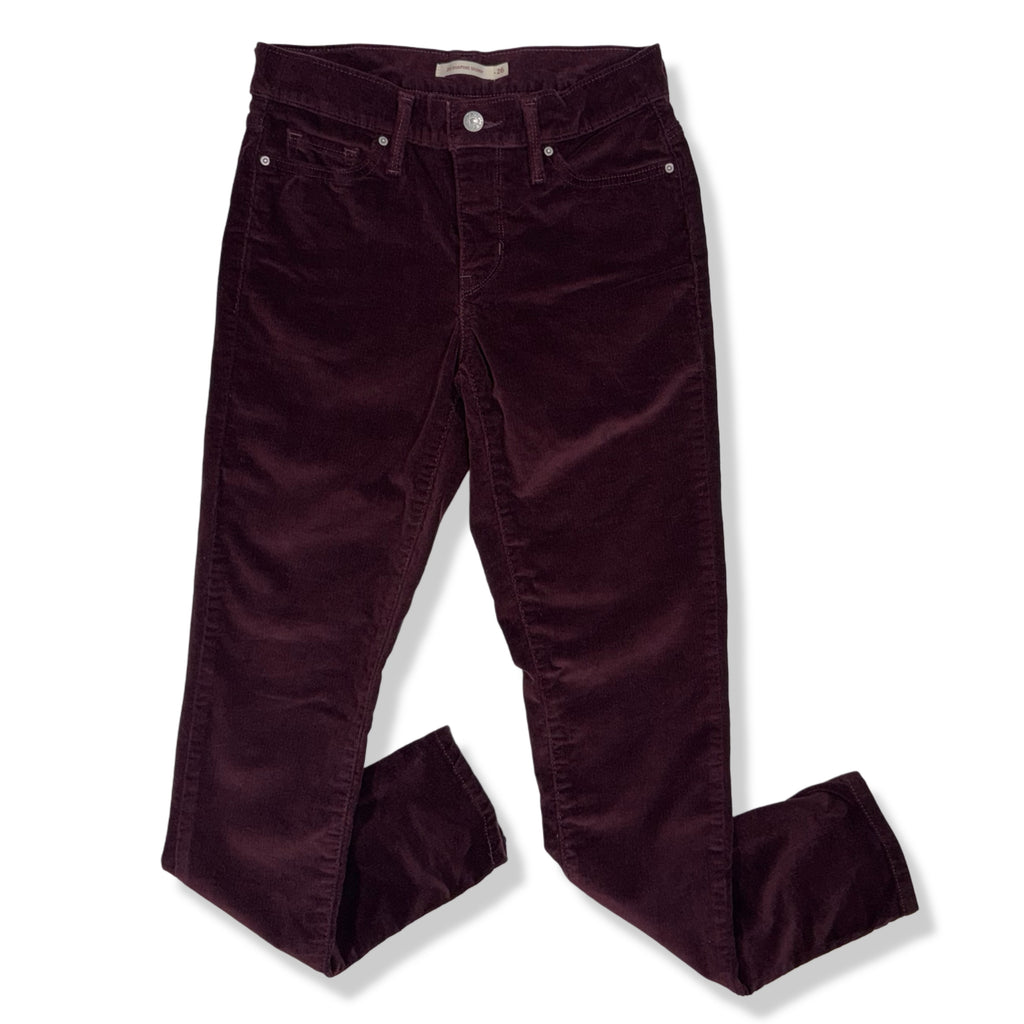 PANTALÓN DE PANA SKINNY COLOR VINO PARA MUJER | LEVI'S | TALLA 26 (XS)