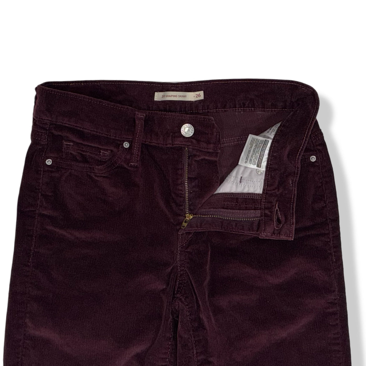 PANTALÓN DE PANA SKINNY COLOR VINO PARA MUJER | LEVI'S | TALLA 26 (XS)