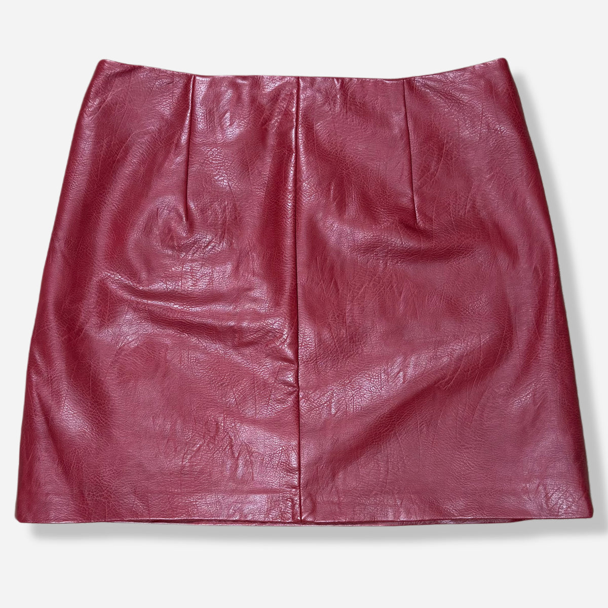 Falda vino de piel sintética Forever 21, talla S, foto 3