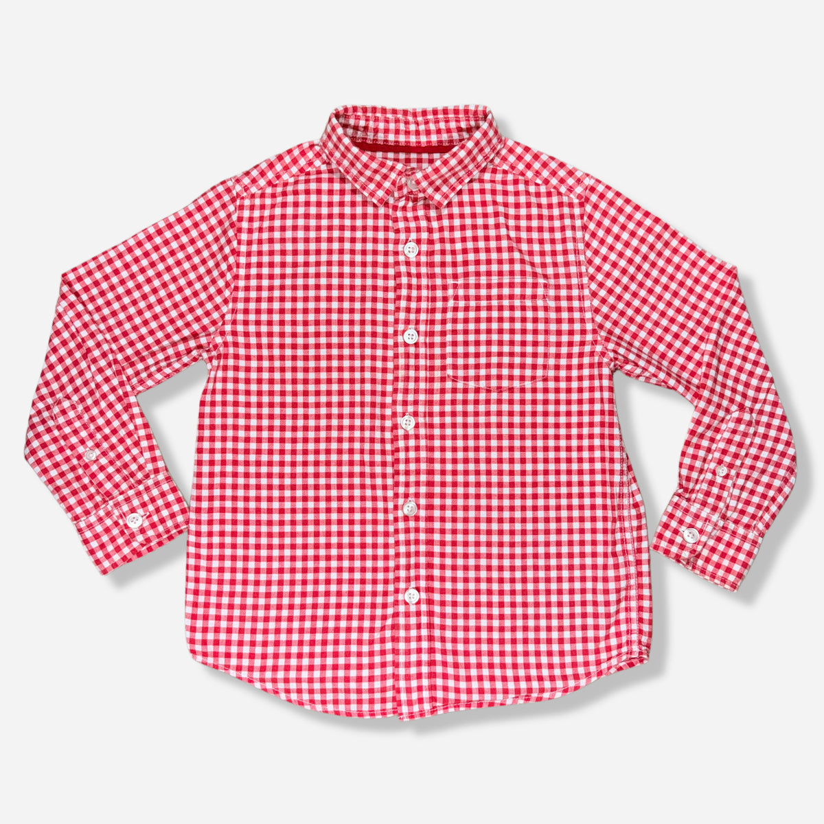 Camisa de cuadros rojos de mangas largas para niño Cat & Jack talla S (6/7), ropa de segunda mano en República Dominicana
