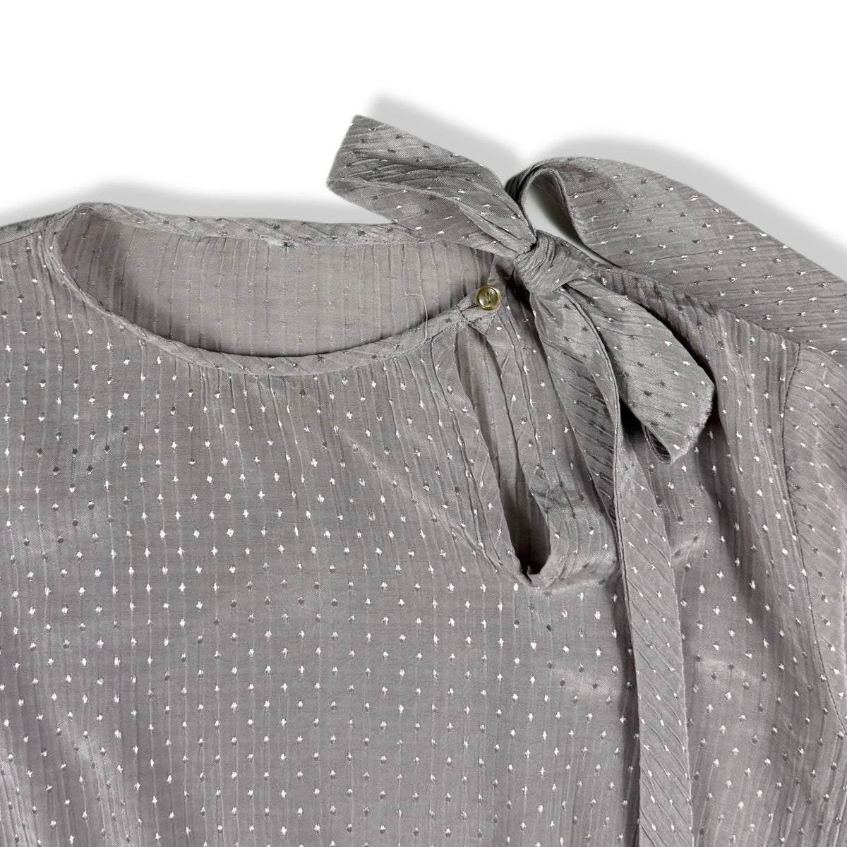 Blusa lila con lazo en el cuello para mujer talla 8, foto 5