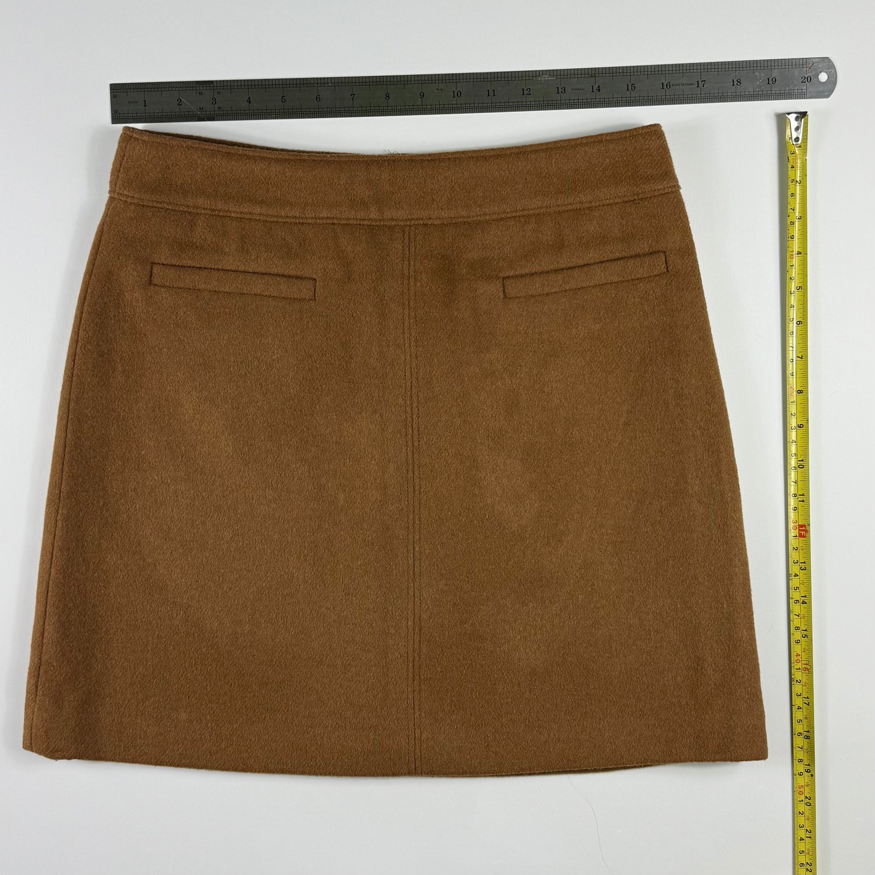 Falda de lana camel LOFT, talla 6, foto 5