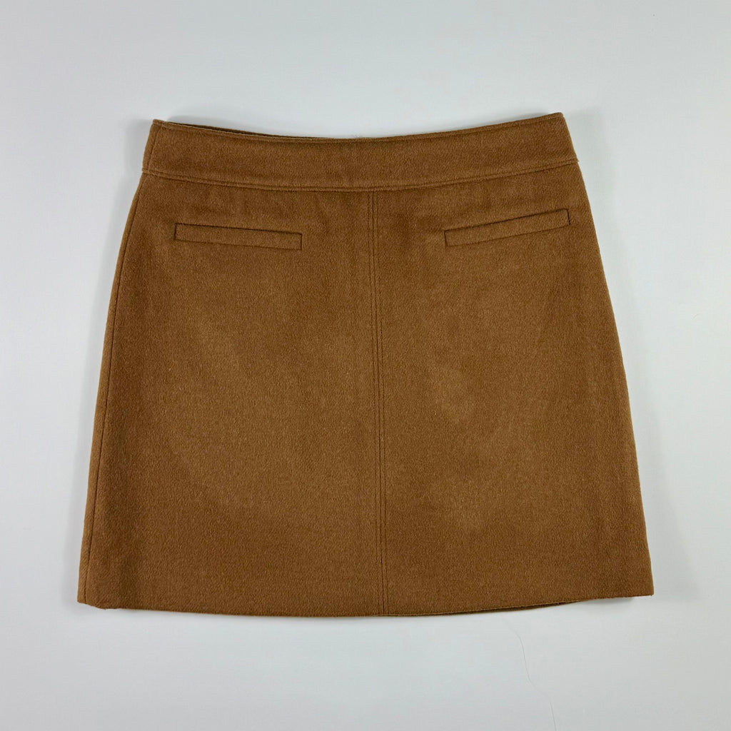 Falda de lana camel LOFT, talla 6, ropa de segunda mano en República Dominicana