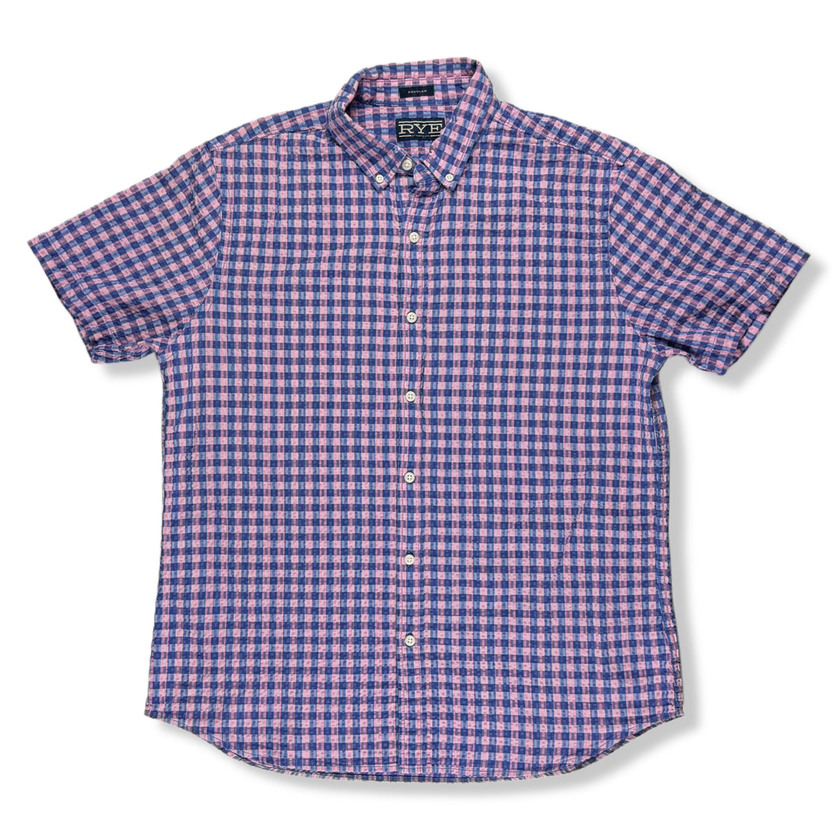 Camisa de cuadros de mangas cortas para hombre RYE talla L, ropa de segunda mano en República Dominicana