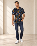 Camisa navideña retro Denim & Flower, talla S, ropa de segunda mano en República Dominicana