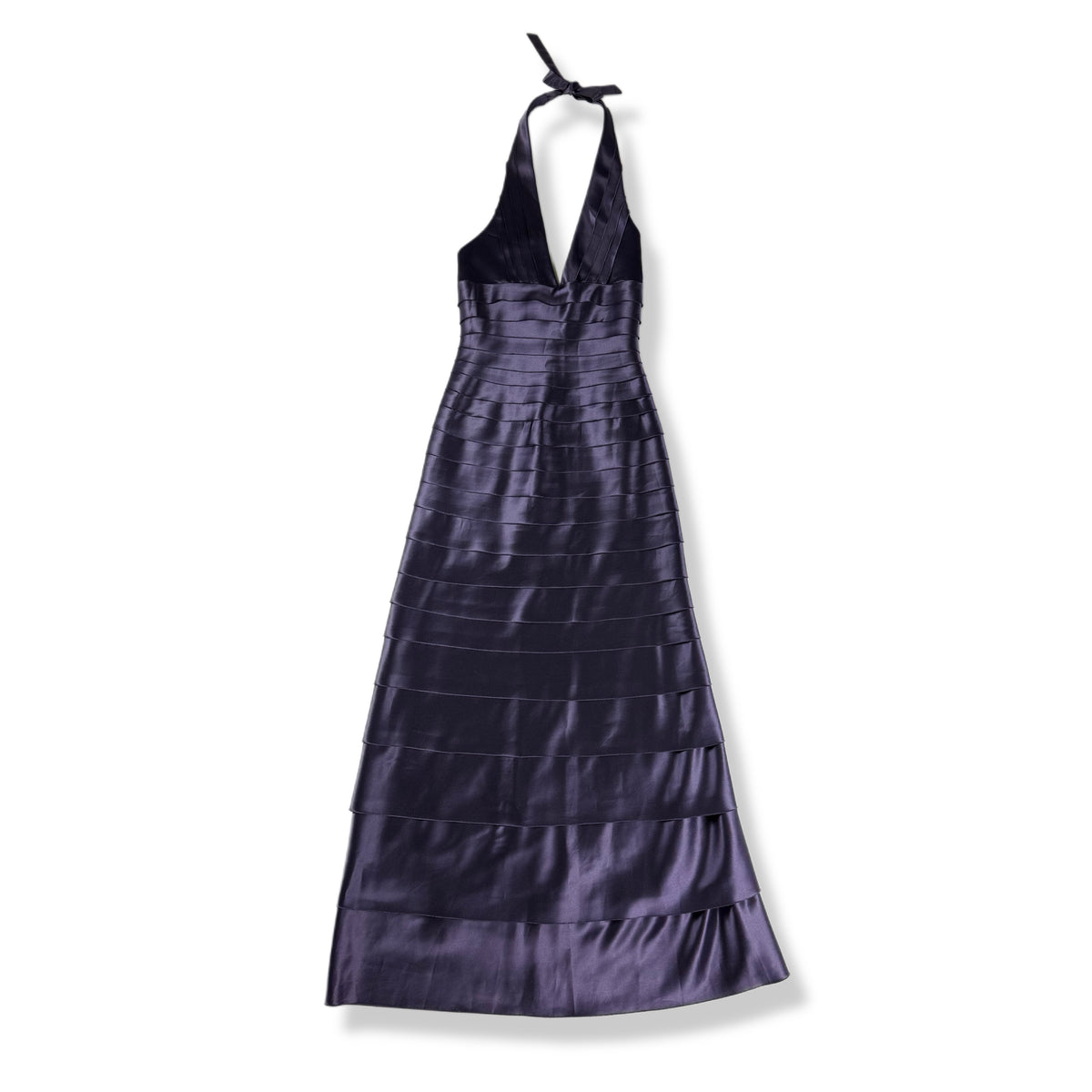 Vestido largo halter de satín para mujer, marca BCBGMAXAZRIA, talla 0, foto 4