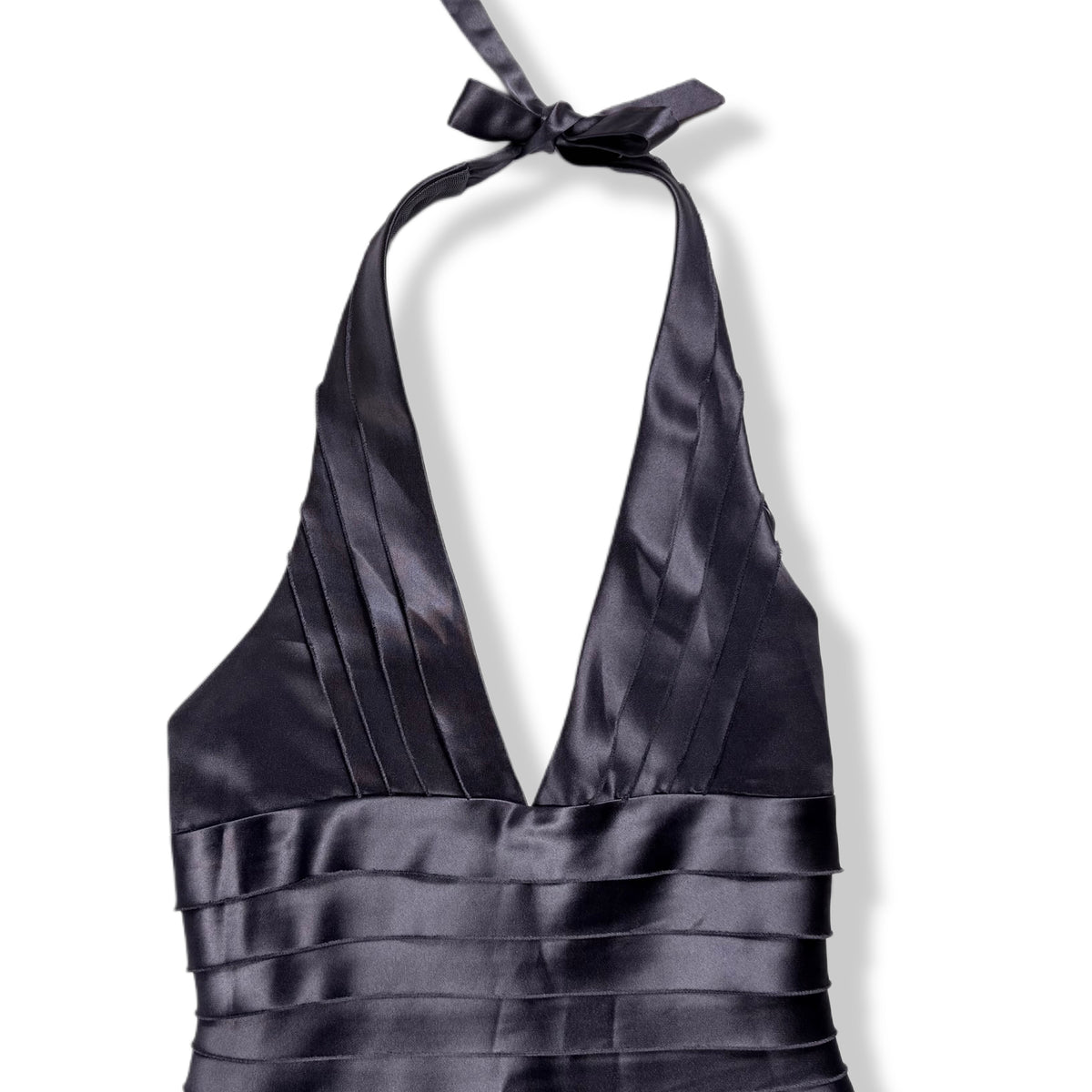 Vestido largo halter de satín para mujer, marca BCBGMAXAZRIA, talla 0, foto 5