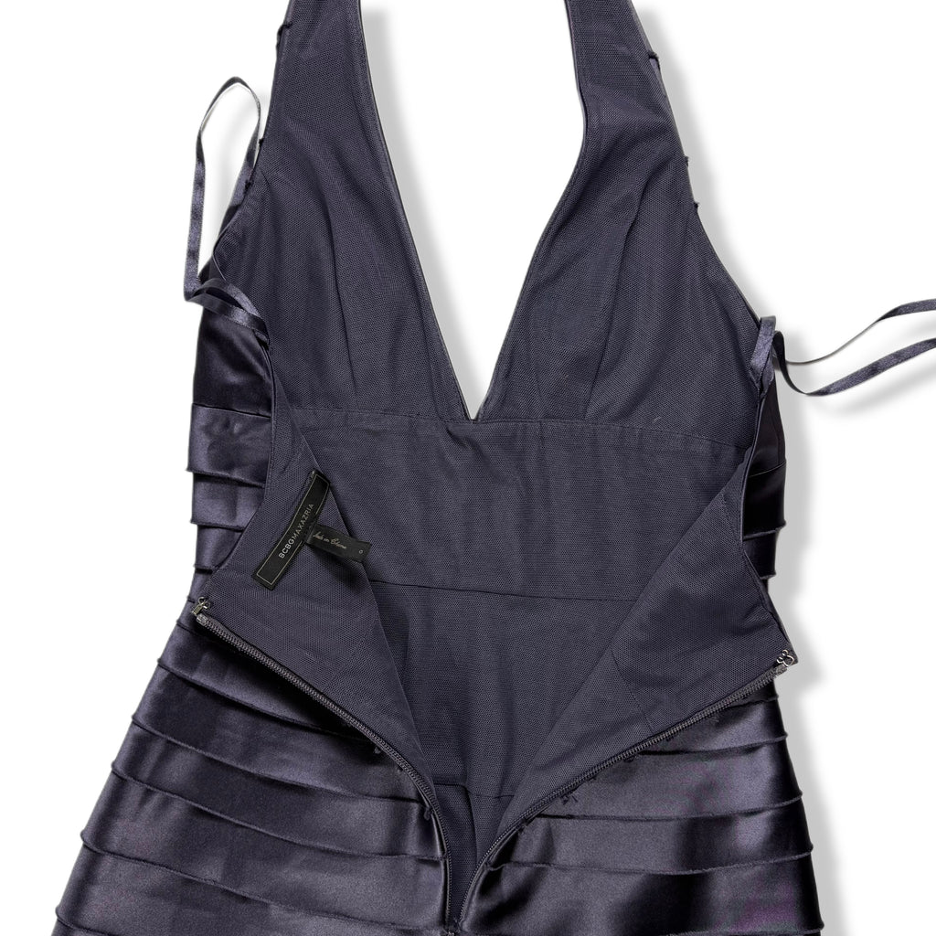 Vestido largo halter de satín para mujer, marca BCBGMAXAZRIA, talla 0, foto 6