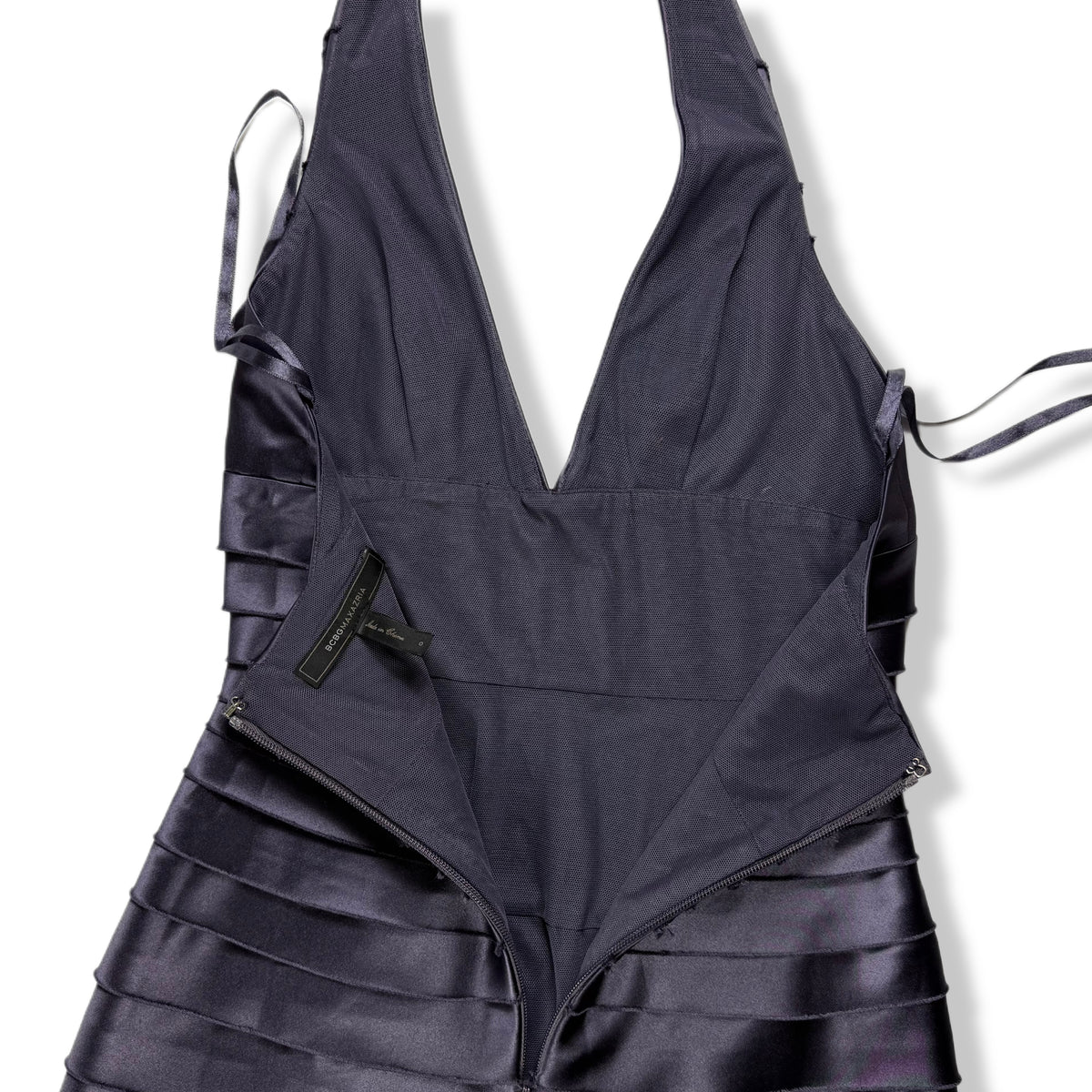 Vestido largo halter de satín para mujer, marca BCBGMAXAZRIA, talla 0, foto 6