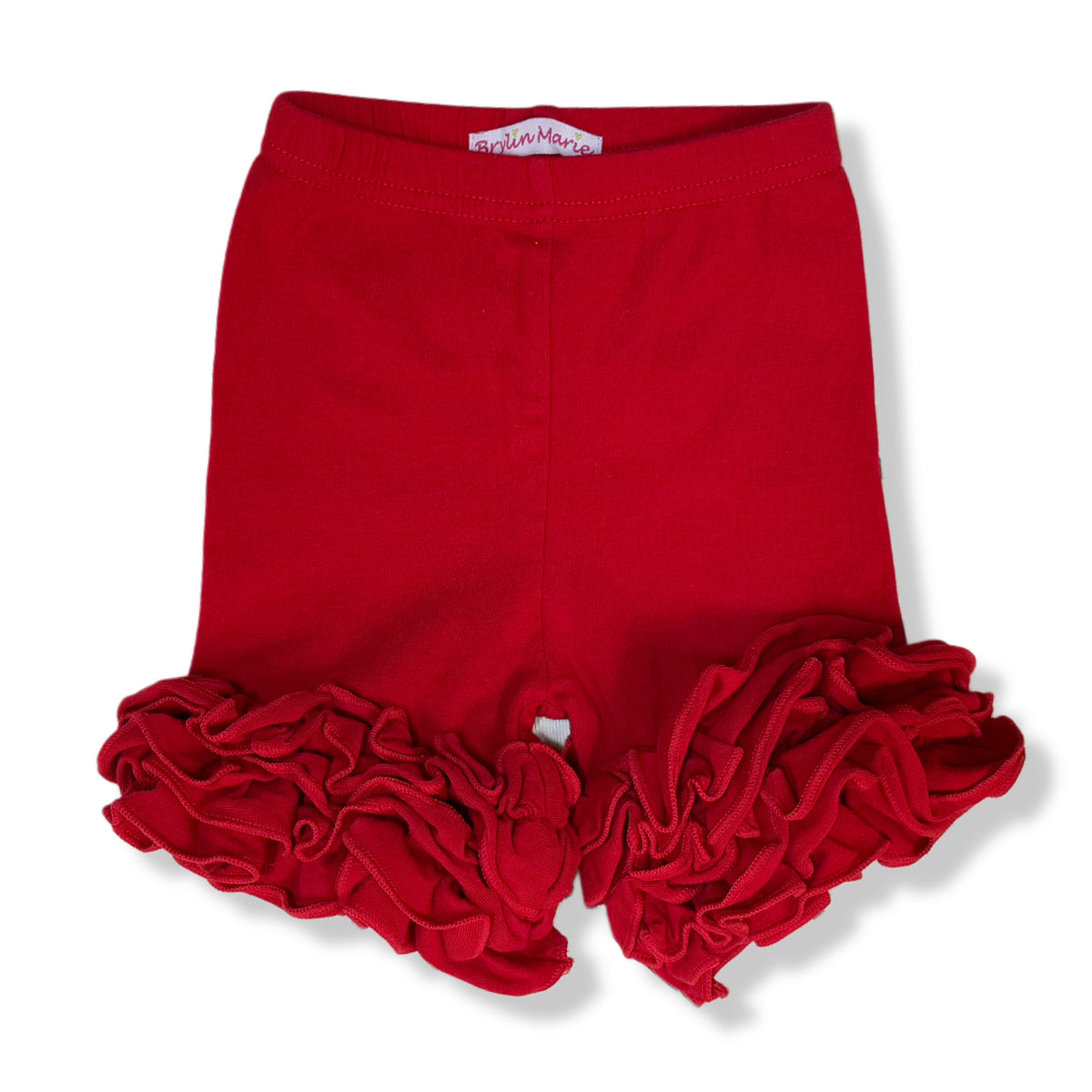 Shorts rojos con vuelos para bebé, talla 3-6 meses, foto 2