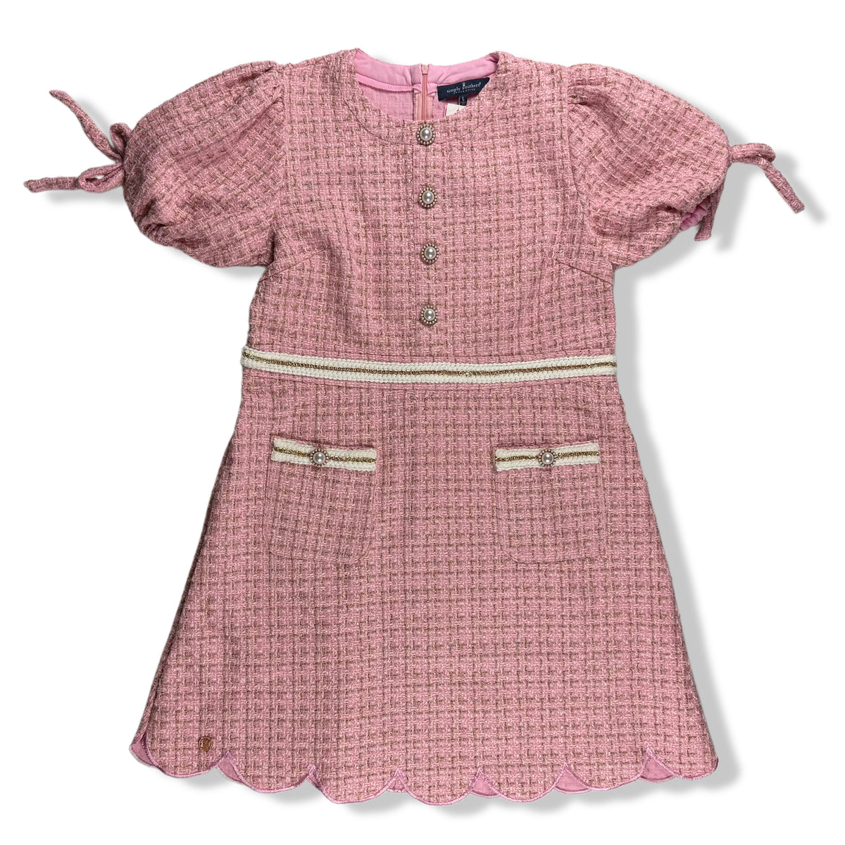 Vestido rosado de tweed Simply Southern, talla M, foto 2