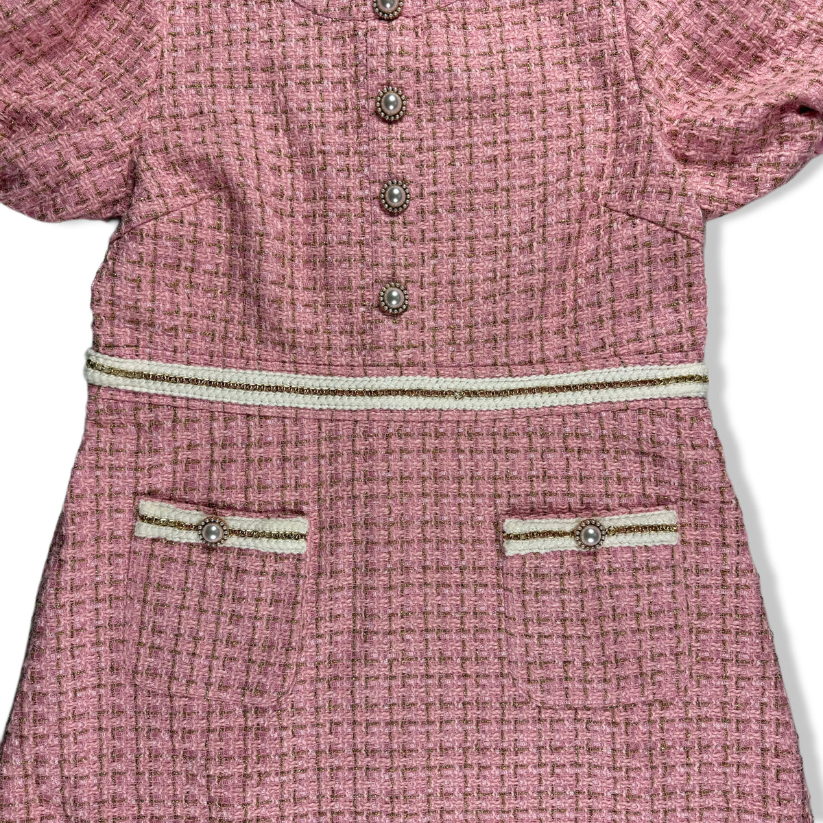 Vestido rosado de tweed Simply Southern, talla M, foto 4