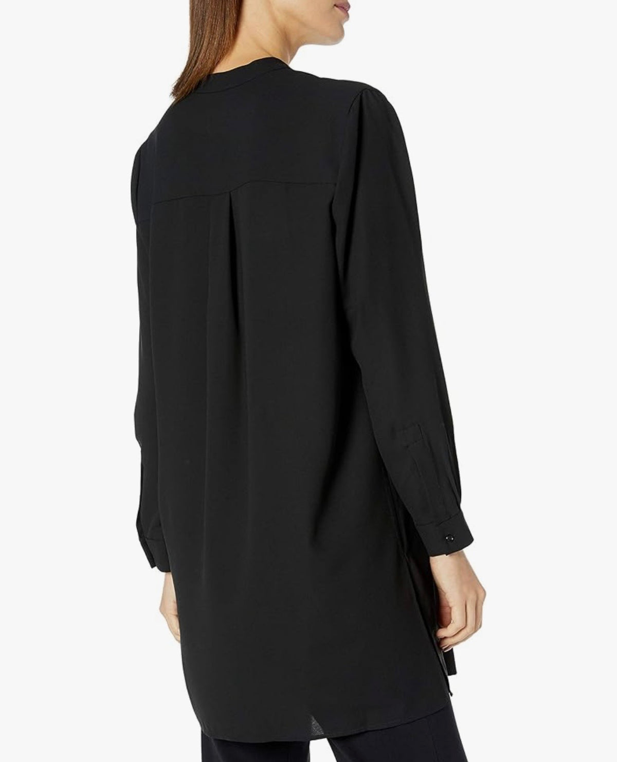 Blusa negra larga Anne Klein, talla S, foto 4