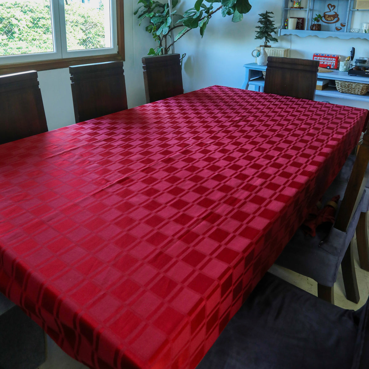 Set de mantel rojo con 4 servilletas, foto 3