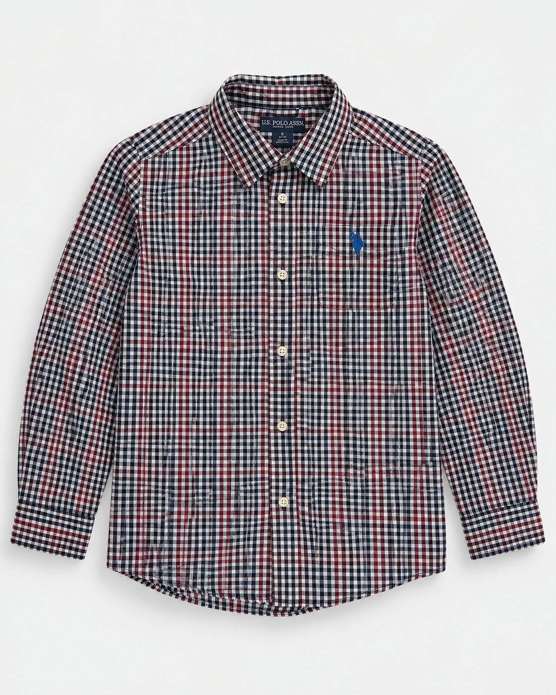 Camisa de cuadros de mangas largas para niño U.S. Polo Assn. talla L (10/12), ropa de segunda mano en República Dominicana