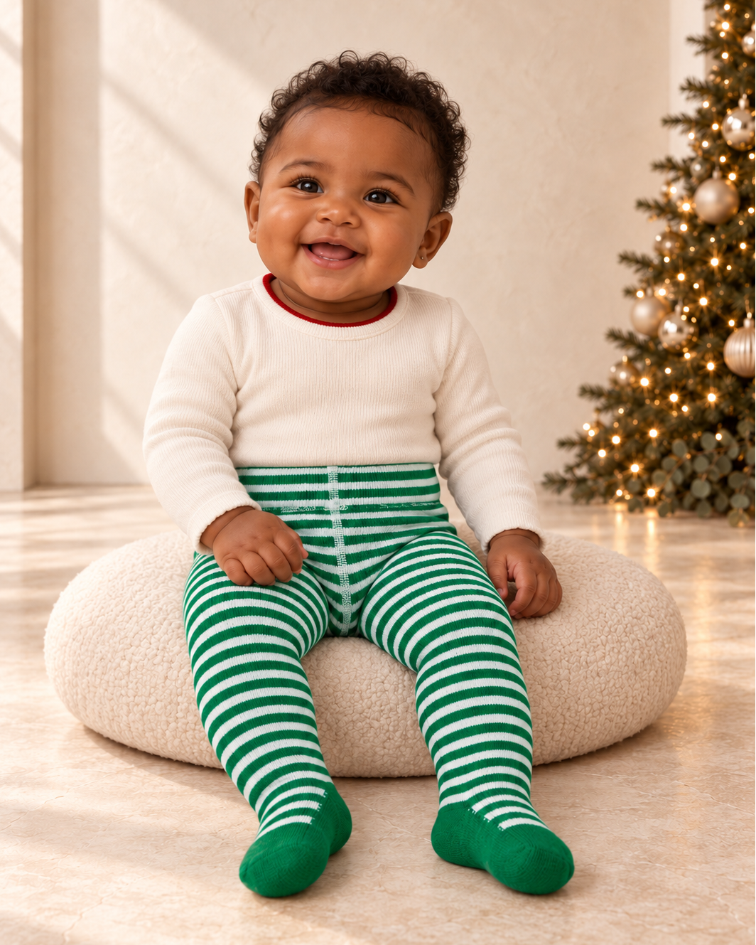 Leggings a rayas verdes Carter's, talla 6-9 meses, ropa de segunda mano en República Dominicana
